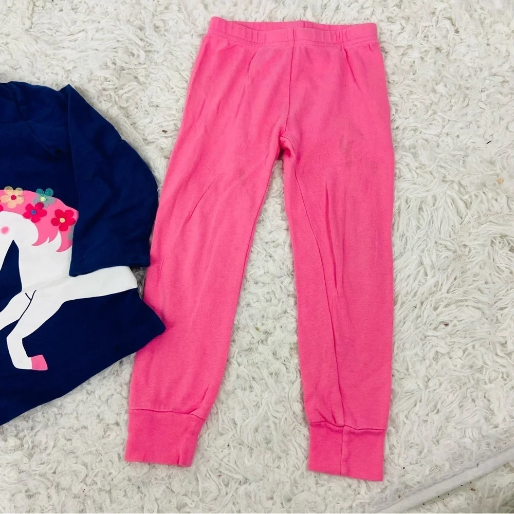 Carter's navy Blue Unicorn lightweight Hoodie with pink leggings size 3T - Picture 5 of 14
